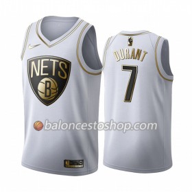Camiseta Hombre NBA Brooklyn Nets Kevin Durant 7 2019-20 Nike Blanco Golden Edition Swingman